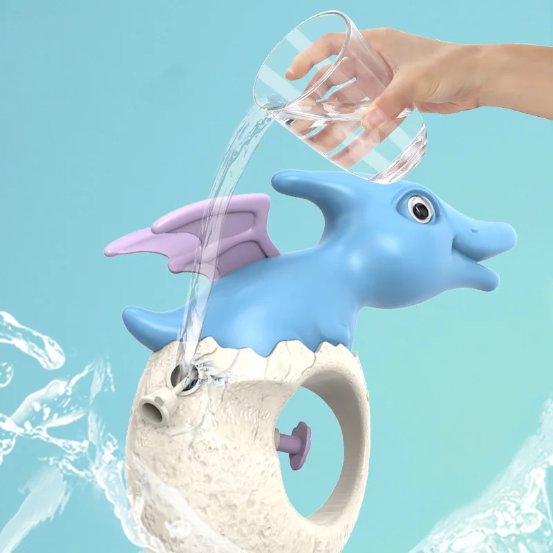 Pistola de agua de dinosaurio para niños pequeños, juguete de pulverización pequeño, regalo de playa, juguetes de baño, 4 unidades por lote