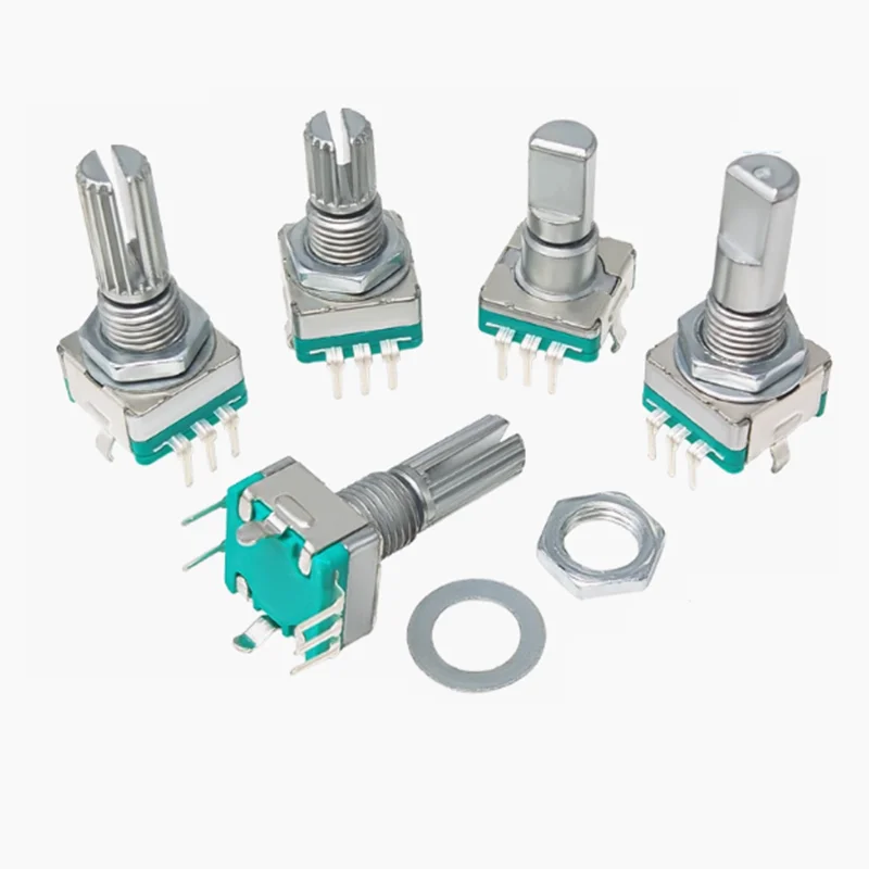 

5 шт./лот EC11 поворотный энкодер-4 типа половины/слива вала 15 мм/20 мм длина ручки цифровой потенциометр с переключателем 5-контактный