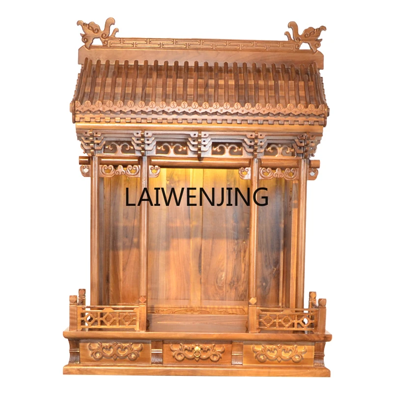 

MJY Solid wood God of Wealth Cabinet Guanyin Taiwan Household Buddha Cabinet Standing Cabinet Statue