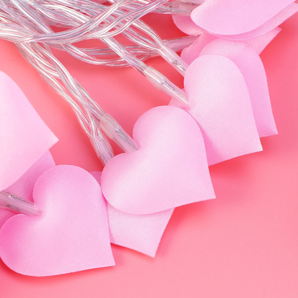 

1pc Pink Heart Shape String Light Lamp For Wedding Party Decor Photography Background Warm White Led Lights Event Holiday