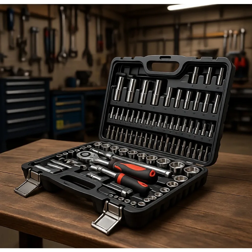 

95 Piece Metric Impact Socket Set with Ratchet and Universal Joint for Car Motorcycle Home Repair