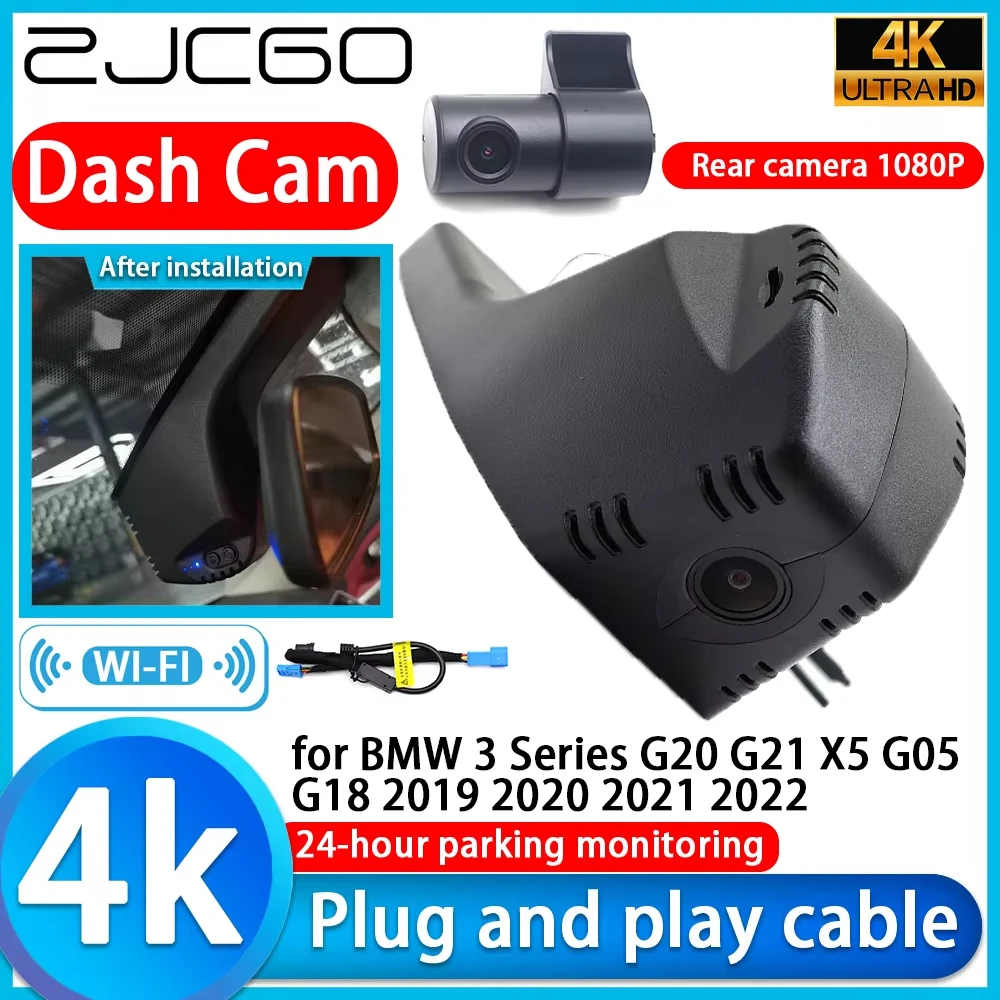 ZJCGO für BMW 3er G20 G21 X5 G05 G18 2019 2020 2021 2022 4K DVR Dashcam Kameraobjektiv 24-Stunden-Videorekorder Aufnahme