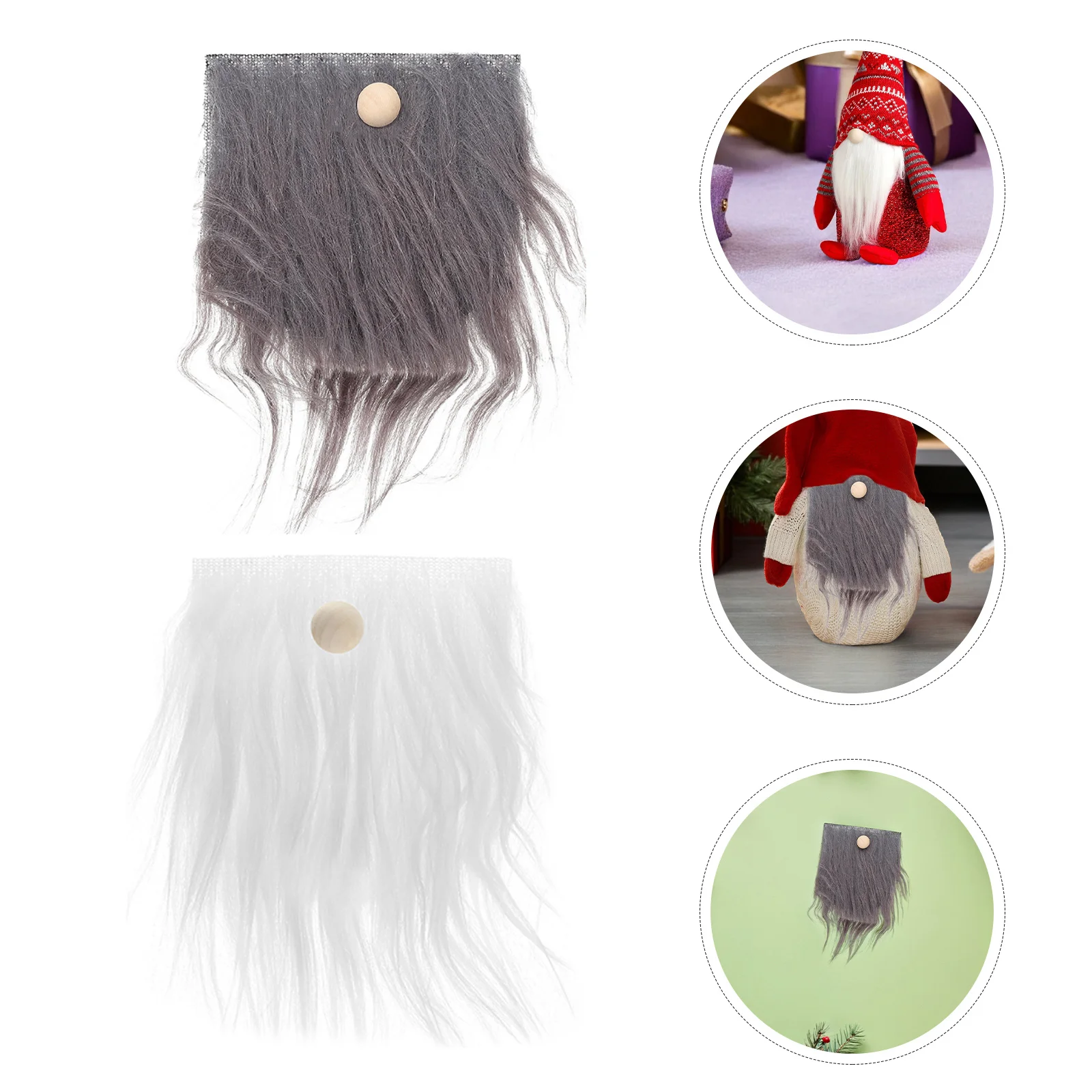 

12Set Gnome Beard and Nose Making Kit 18x9cm Pre Cut Beards 1.5cm Craft Wood Balls for Seasonal Gnome Supplies Scandinavian