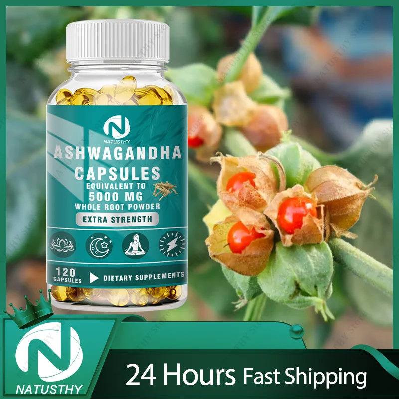 

Ashwagandha 5000 мг с черным перцем — мягкие капсулы премиум-класса для снятия стресса и сна — без природности. Повышение разума и тела