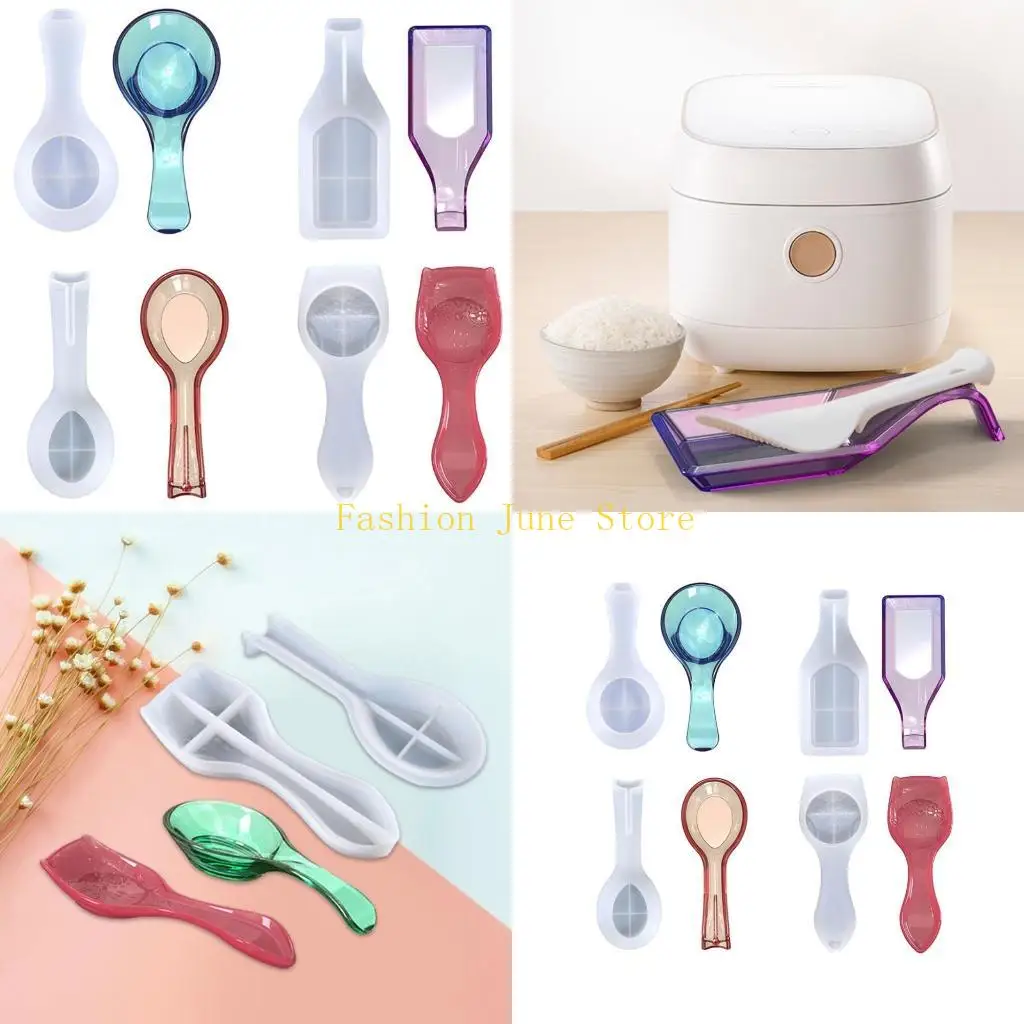 

N5KA Spoon Holder UV Crystal Epoxy Mold Utensil Rest Jewelry Holder Silicone Mould