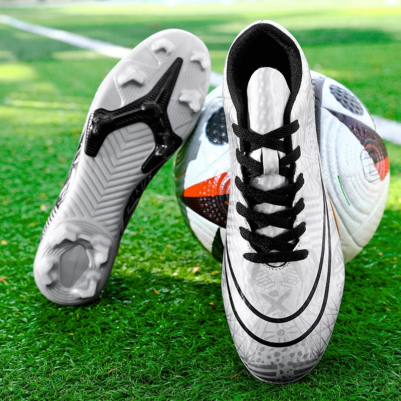 أحذية كرة القدم للجنسين، أحذية رياضية عالية الجودة برباط ومضادة للانزلاق، أحذية رياضية خارجية لكرة القدم للتدريب الاحترافي
