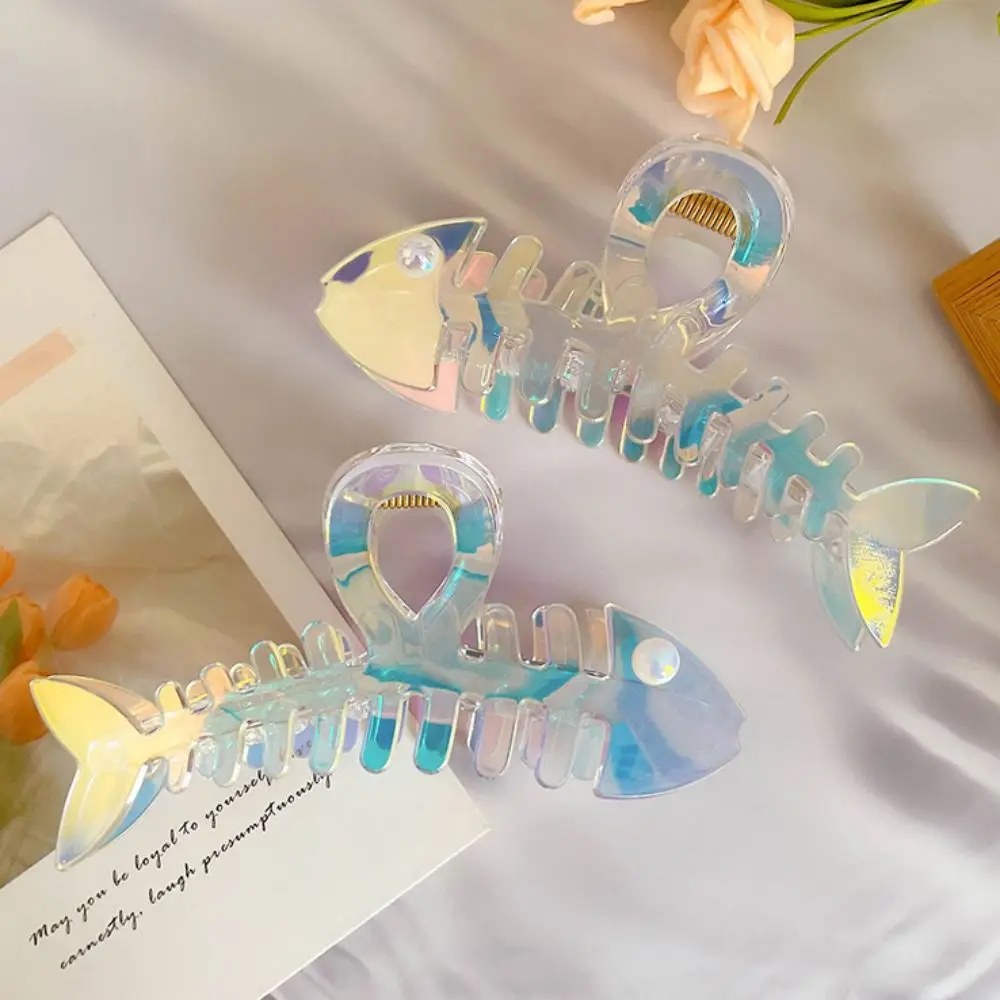 

Transparent Animal Fish Bone Hair Claw Plastic Y2k Geometry Hair Accessories Hairpin Hair Grab Clip Korean Style Hair Claw Girls