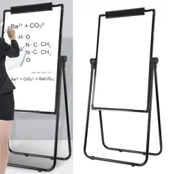60x90cm Foldable Stand White Board Easel Multipurpose Adjustable Height Dry Erase Board Double Sided Portable Aluminum