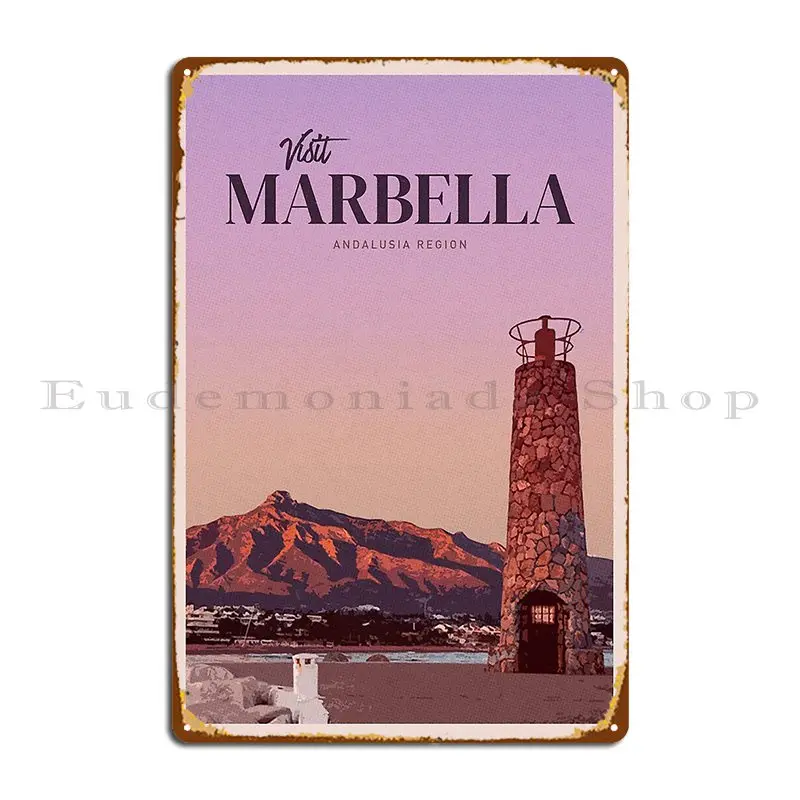 Visit Marbella Metal Sign Poster Designing Decoration Garage Living Room Living Room Tin Sign Poster