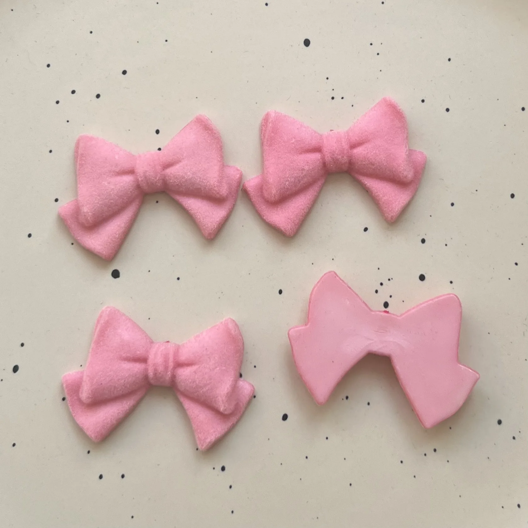 5pcs miniso series pink bow cartoon resin flatback cabochons diy crafts materials jewelry making charms