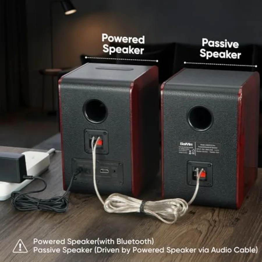 Powered Bluetooth Bookshelf Speakers with 3.75