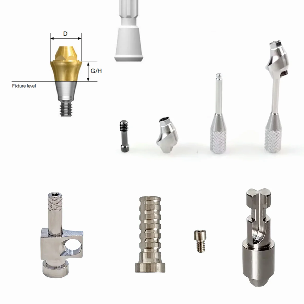 Dental Multi Angles Abutment Lab analog Impression Temporary Multi-unit abutment Replicas Cover Screw For Osstem Hiossen TS