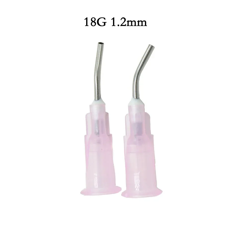 100pcs/lot Equipment Irrigation Bent Needle Tips Dental Flow Sealant Etchant Composite Resin Acid Reagent Delievery Syringe Tips