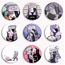Fnf RUVYZVAT Anime Button Pin Friday Night Funk Mfm Ruv x Sarv Fanart Brooch Badge Bag Accessories Fans Gamer Collect Gifts