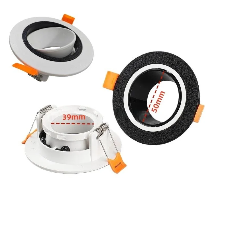 【NEW】1Pcs White Black Round Light Kit Gu10 Base Lamp Holder Adjustable Ceiling Spotlight Shell Accessories