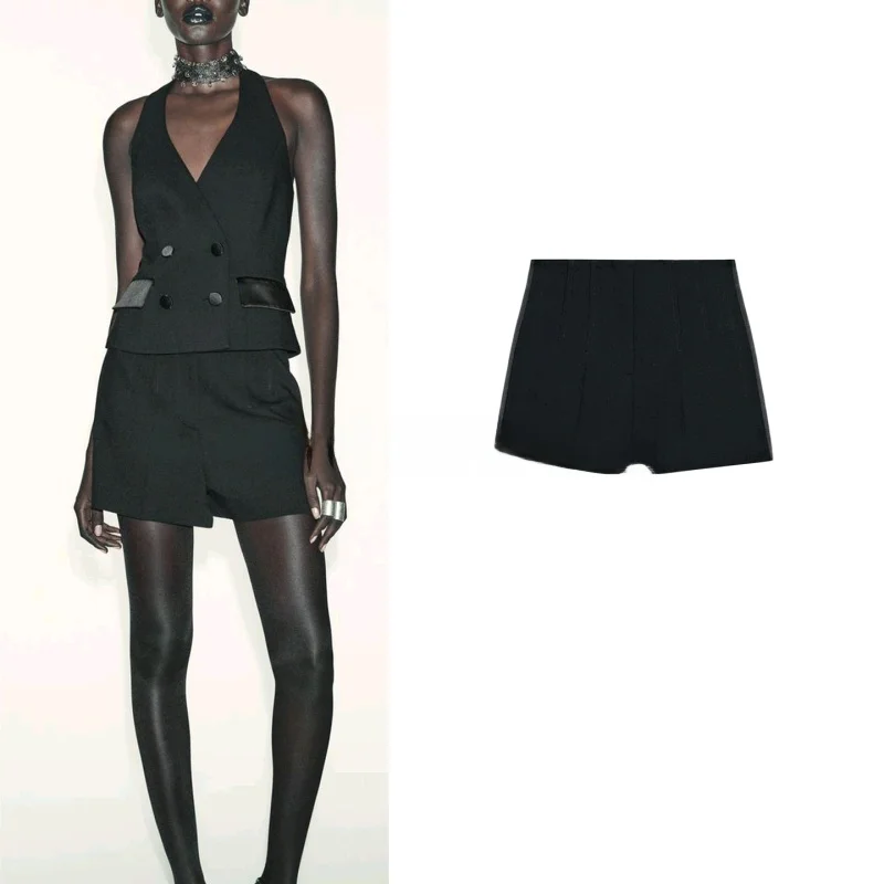 

Winter New Women's Casual Style Short High Waist Dress Pants Side Stripe Decoration High Waist Gown Style Skirt Pants
