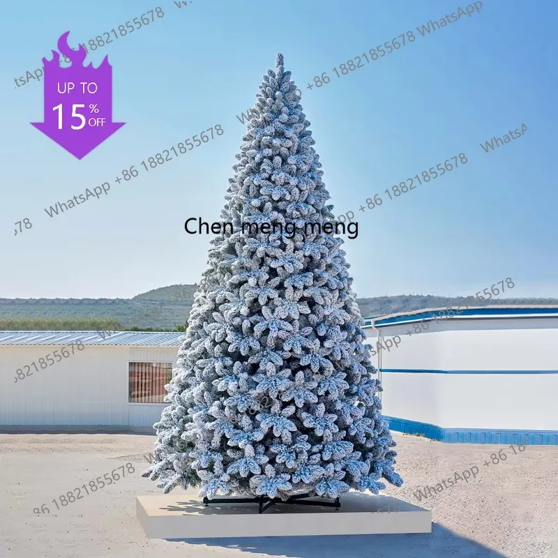 F181 PVC ordinary leaf snowflake flocking Christmas tree Christmas festival decoration big tree factory direct sales