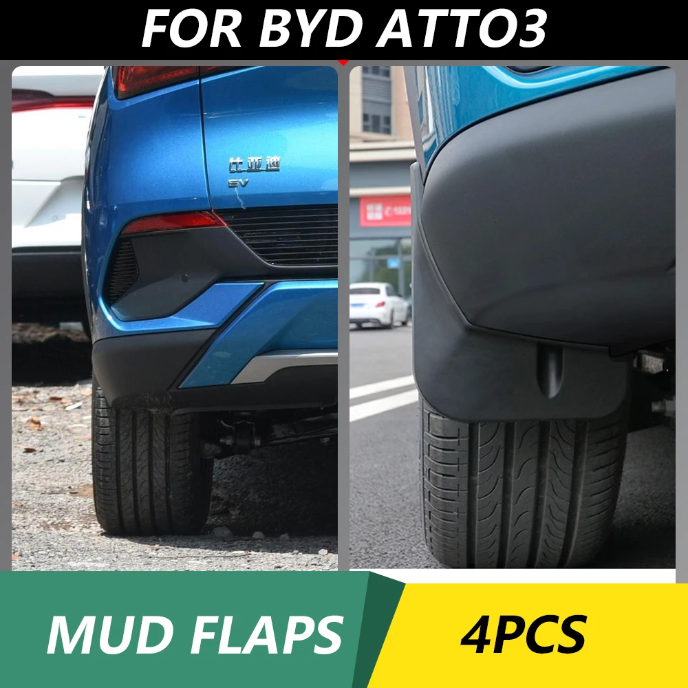 Car Mud Flaps Car Mudflap for BYD Atto 3 Yuan Plus Atto3 2021 2022 2023 Mudguard Splash Guards Fender Mudflaps Auto Accessories