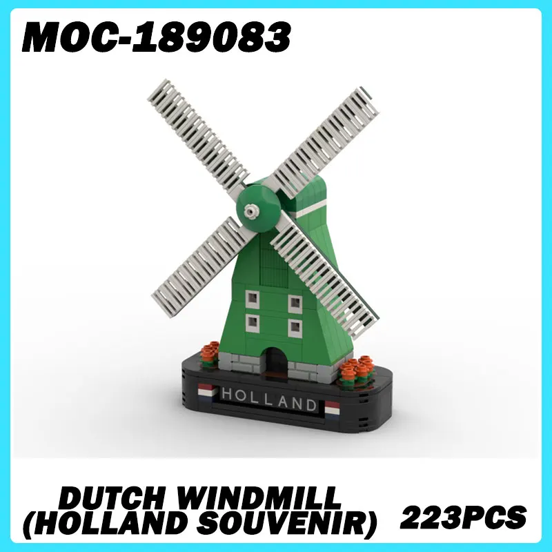 

MOC-189083 Dutch Windmill (Holland Souvenir) Castle Model Building Blocks DIY Creative Assembly Bricks Toys Kids Christmas Gifts