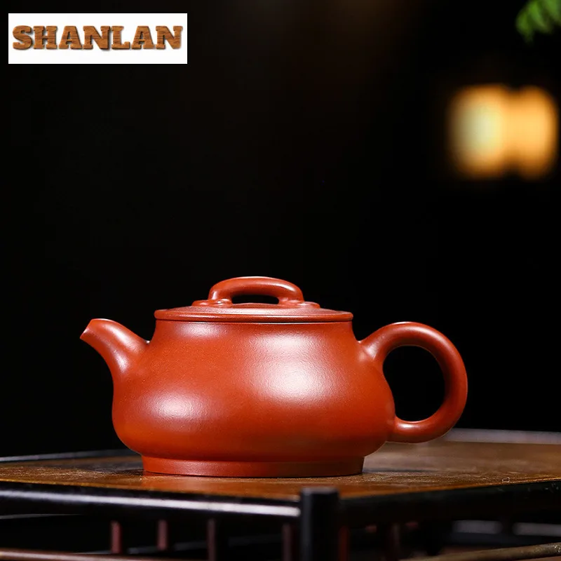 

160ml Vintage Yixing Purple Clay Teapots Handmade Pan Pot Raw Ore Dahongpao Mud Kettle Chinese Zisha Tea Set Drinkware Ornaments