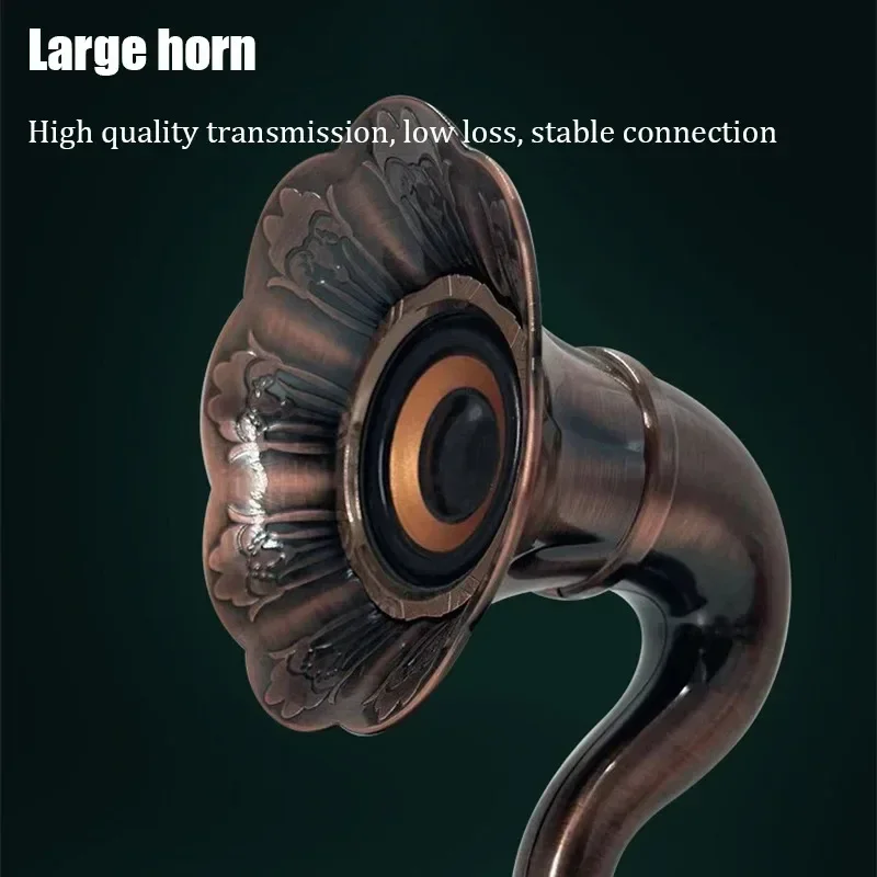 레트로 축음기 무선 블루투스 스피커, 휴대용 야외 HiFi 스테레오 중저음 고감도 라디오 TWS TF 카드 AUX USB