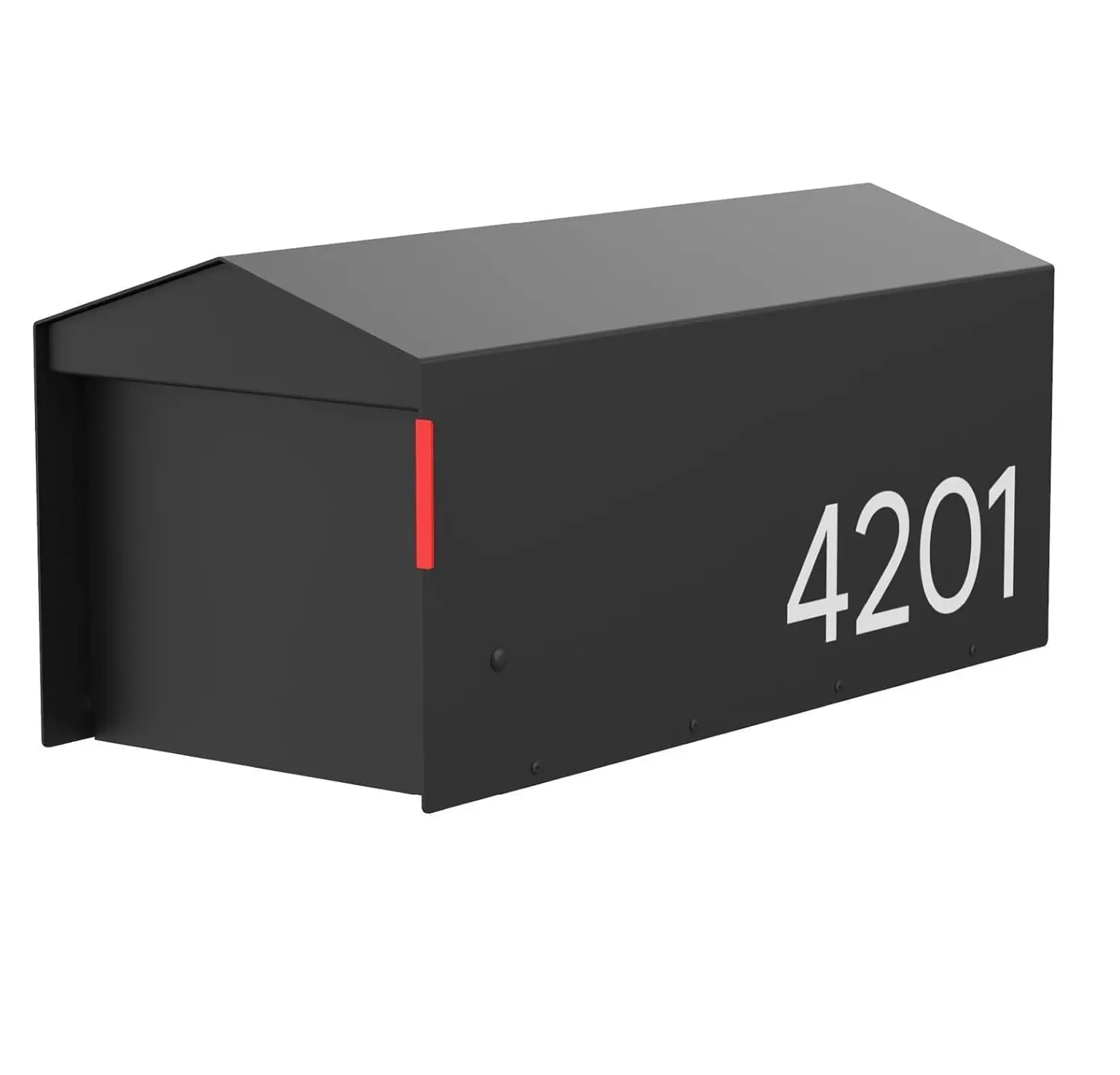 

Black Galvanized Steel Post Mount Mailbox with Personalized Name Plate Weatherproof Lockable 20.5x9.2x8.5in, Custom
