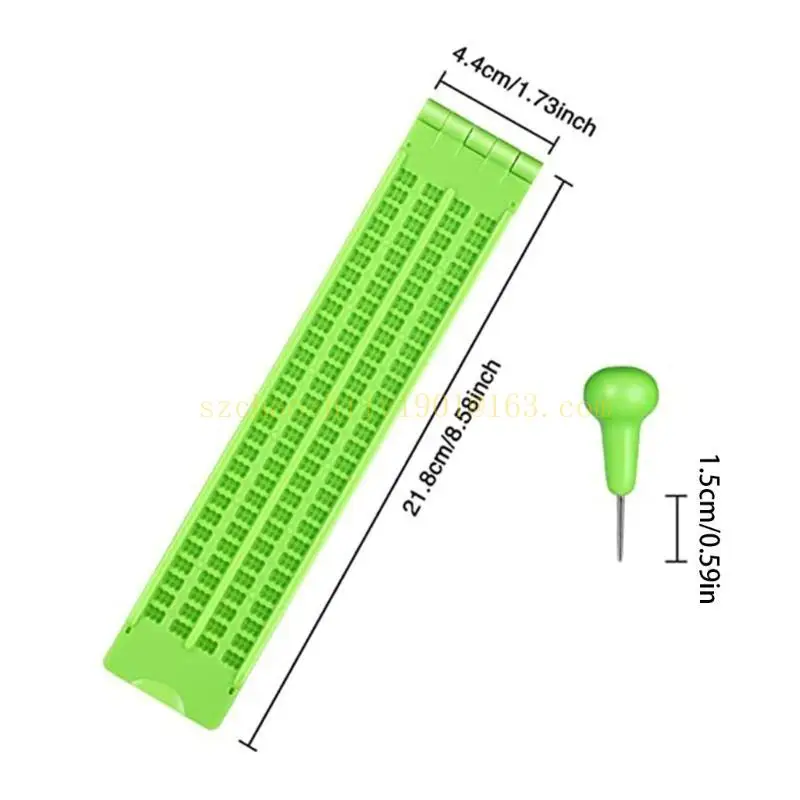 Herramienta escritura Braille 62ka, pizarras braille y lápiz 4 líneas 28 células Braille Fingboards, Braille Learning
