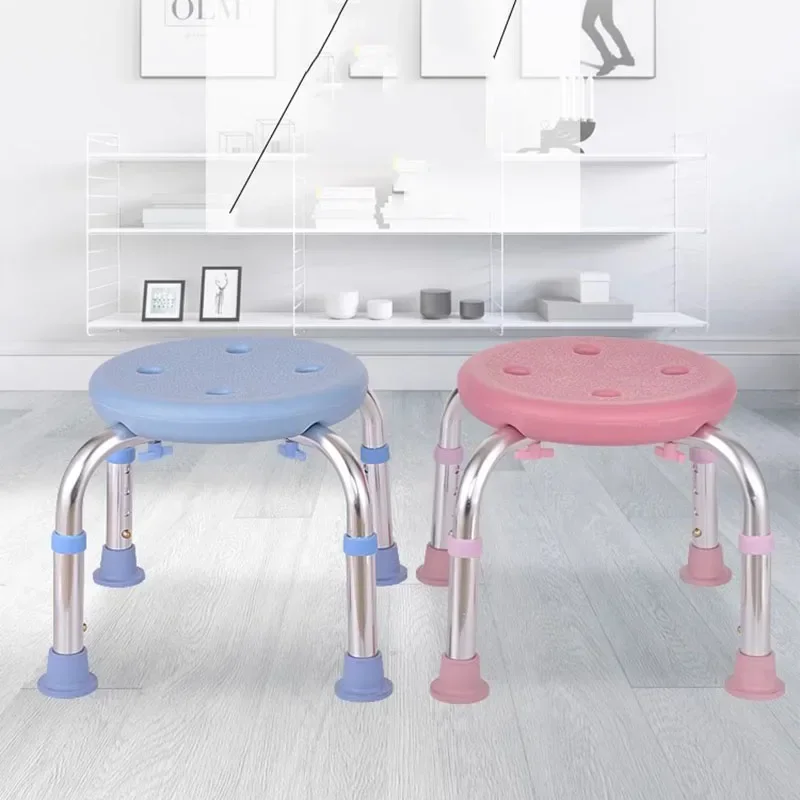 

Adjustable Height Non Slip Shower Chair for Elderly Disabled and Pregnant Women Aluminum Alloy Bathroom Stool Round Seat