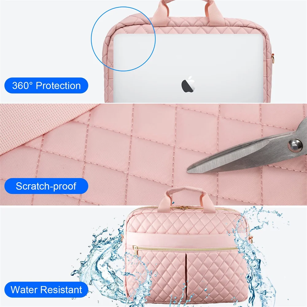 Nesitu A4 Black Pink Executive 14 15.6 inch Laptop Men Women Briefcase Portfolio Business Handbag Shoulder Messenger Bag M31113