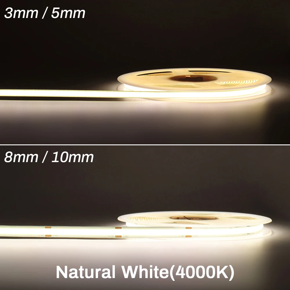 5M COB LED-Streifenlichter 12V 24V LED-Band 3000K 4000K 6000K 16,4FT Beleuchtungsband für Raumdekoration