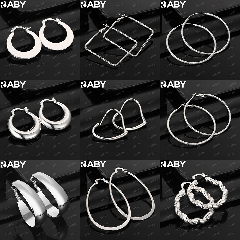 

URBABY 925 Sterling Silver Design Earrings Hoop Earrings For Women Anniversary Gift Popular Wild Fashion Romantic Jewelry