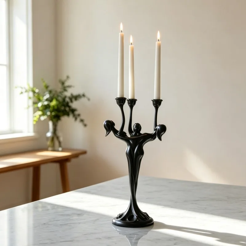 Modern Candle Holders Goddess‑Entwined Living Room Candelabra 3‑Arm Wax Burners Aromatherapy Candles Holders Home Decorative