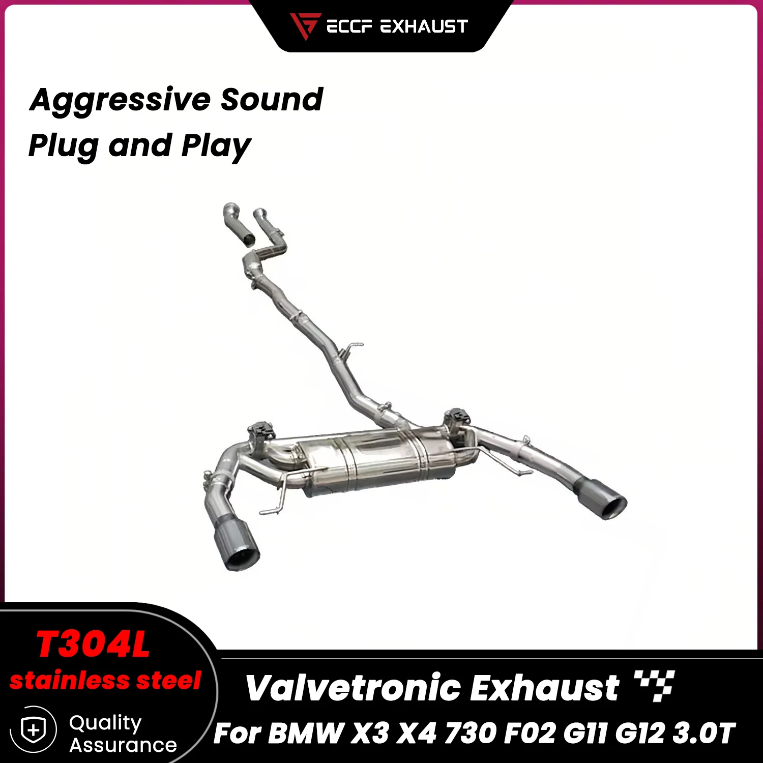 

Aggressive Sound Valvetronic Exhaust Catback Exhaust for BMW X3 X4 730 F02 G11 G12 3.0T Unleash Maximum Performance