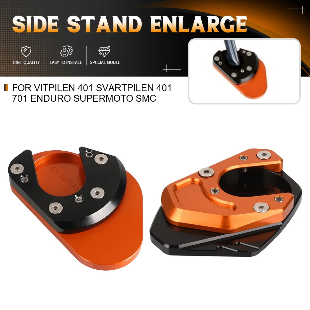 

For 990 SM/R/SMT Husqvarna 701 Enduro Husqvarna 701 Supermoto Husqvarna 701 SMC Motorcycle Side Stand Enlarger Support Extension