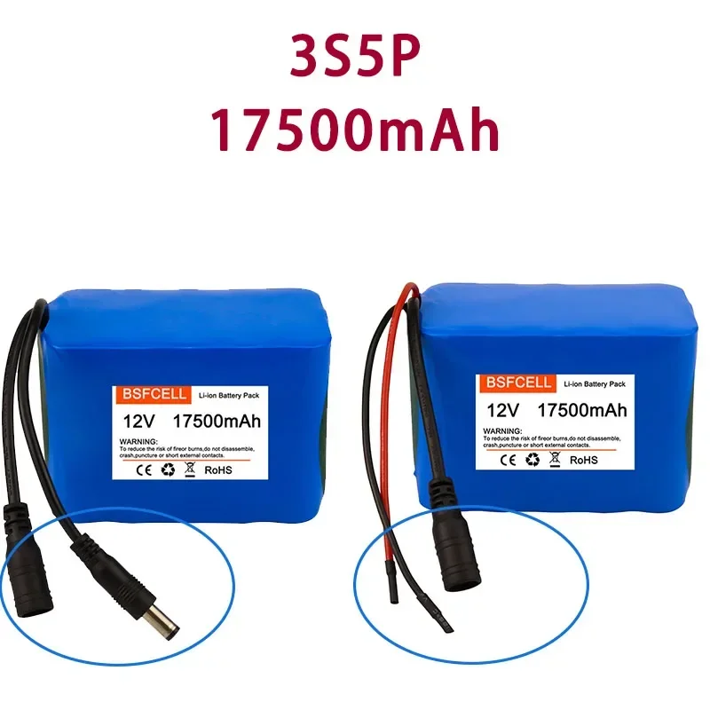 12V Battery Pack 3.5Ah 7Ah 10.5Ah 14Ah 17.5Ah Rechargeable Li-ion Battery 3S1P-3S5P For Street lights 12V electrical appliances.