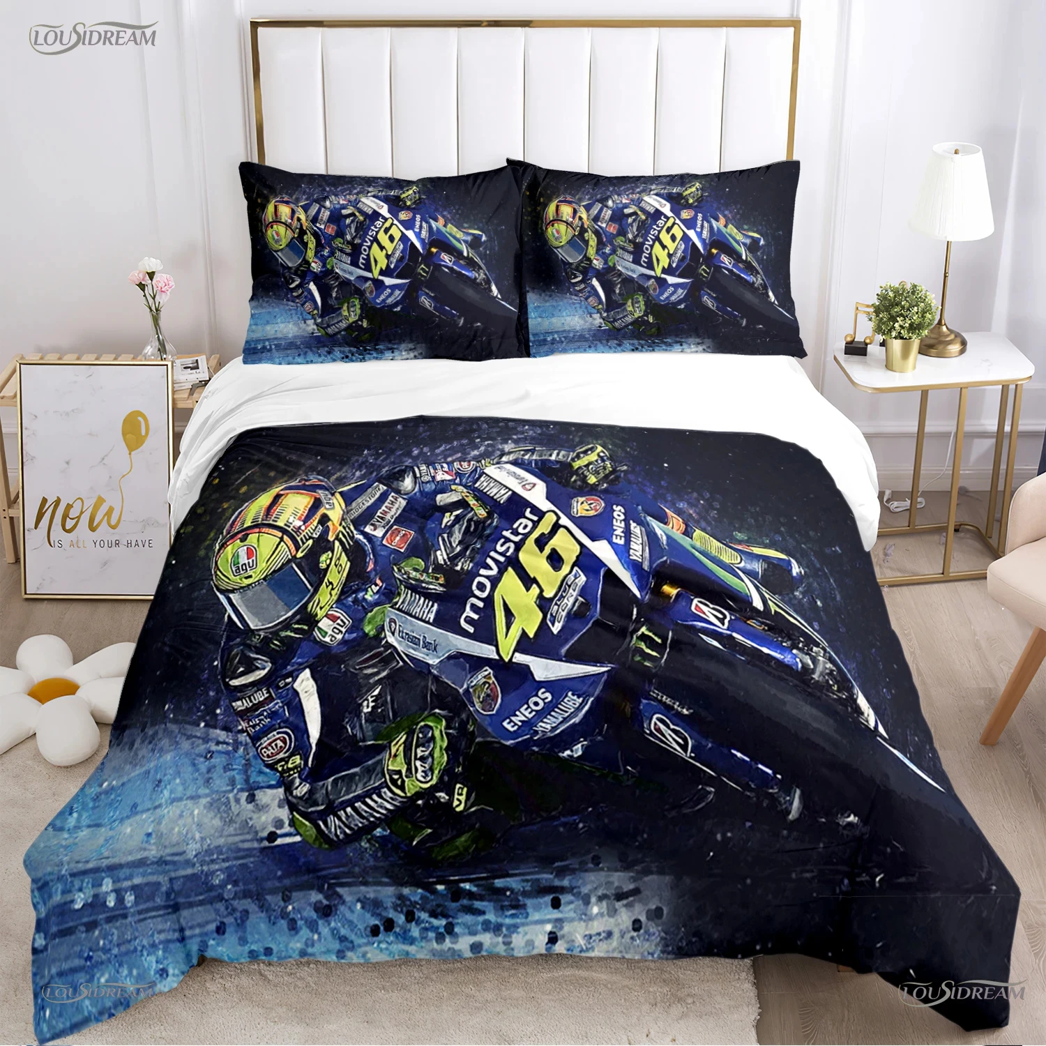 

Racing enthusiast motorcycle Duvet Cover casal Comforter Beding set Soft Quilt Cover and Pillowcase for Single/Double/Queen/King