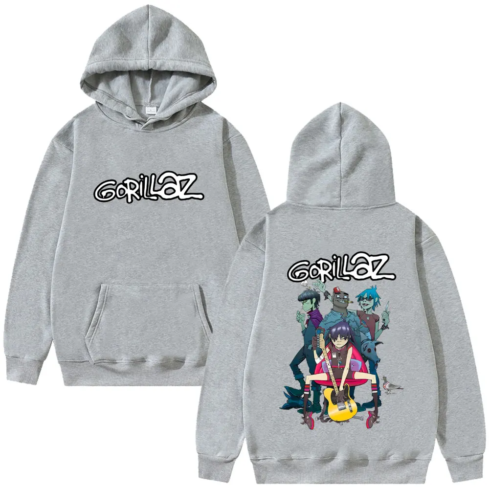 Hot Sale Rock Band Gorillaz Hoodie Men Women Hip Hop Fashion Oversized Streetwear Men's Casual Fleece Vintage Pullover Hoodies