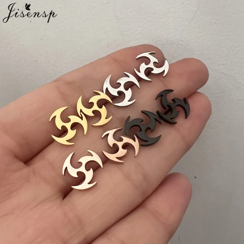 Punk Genshin Impact Stud Earrings for Women Men Stainless Steel Jewelry Hydro Pyro Dendro Fashion Earings Cosplay Jewelry brinco