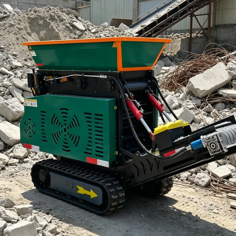 Customized Tracked Crusher Powerful Crawler Crusher for Basalt Crushing, Heavy Duty Mobile Rock Crushing Machine for Quarry