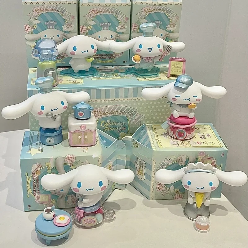 MINISO Kawaii Nieuwe Sanrio Anime Figuren Koken Serie Blind Box Cinnamoroll Action Desktop Ornament Decoratie Figuur Poppen Speelgoed