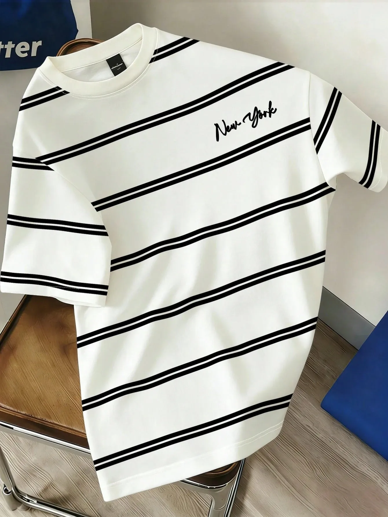 2026 Summer New Style Men's T-shirt Street Casual Fashion Soft and Comfortable Breathable 3D Stripes Pattern Print