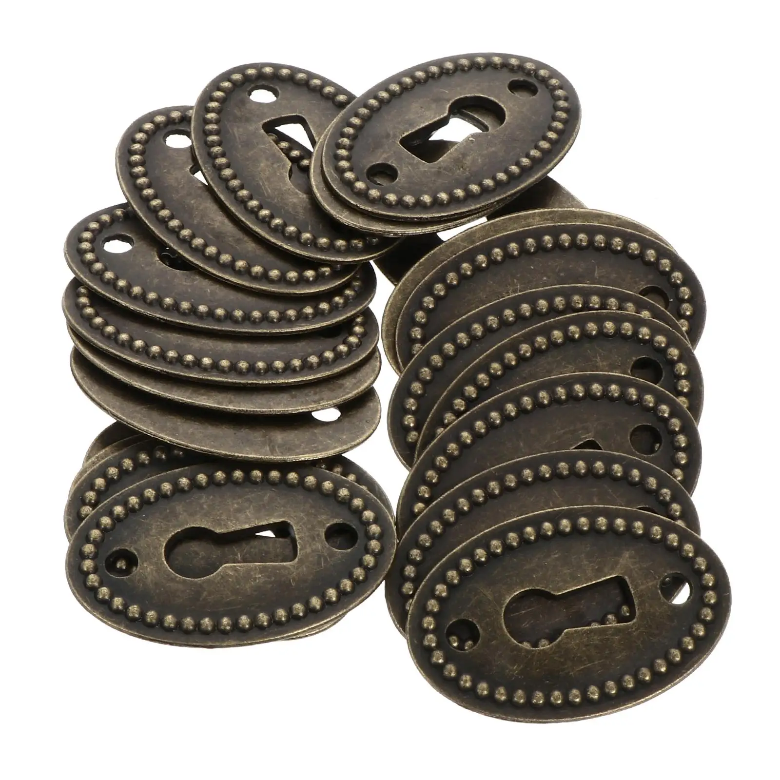 

20 Pcs Zinc Alloy Oval Keyhole Cover 38x25MM Furniture Decorative Inserts for Cabinet Doors Drawers Hardware Embellishment