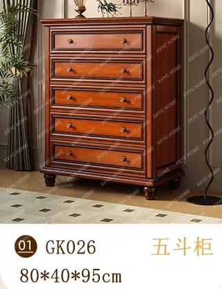 retro all-solid wood chest combination modern simple home bedroom living room locker