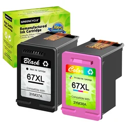 Compatible with HP 67XL Ink Cartridge High Yield Black and Tri-Colour 67 XL FOR ENVY 6052 6055 Pro 6452 6455 6458 Printer