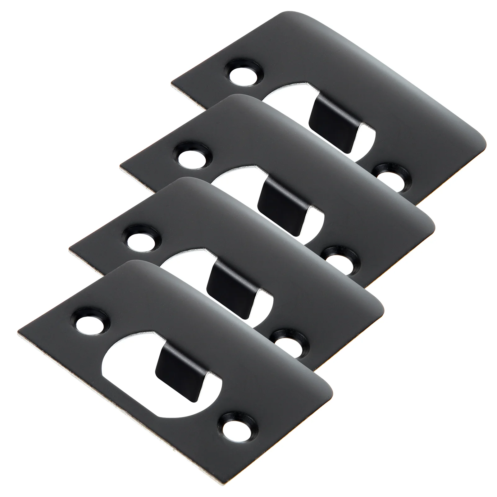 

4 Pcs Door Strike Plates for Interior Doors Cam Block Gate Front Reinforcement Kit Deadbolt Black