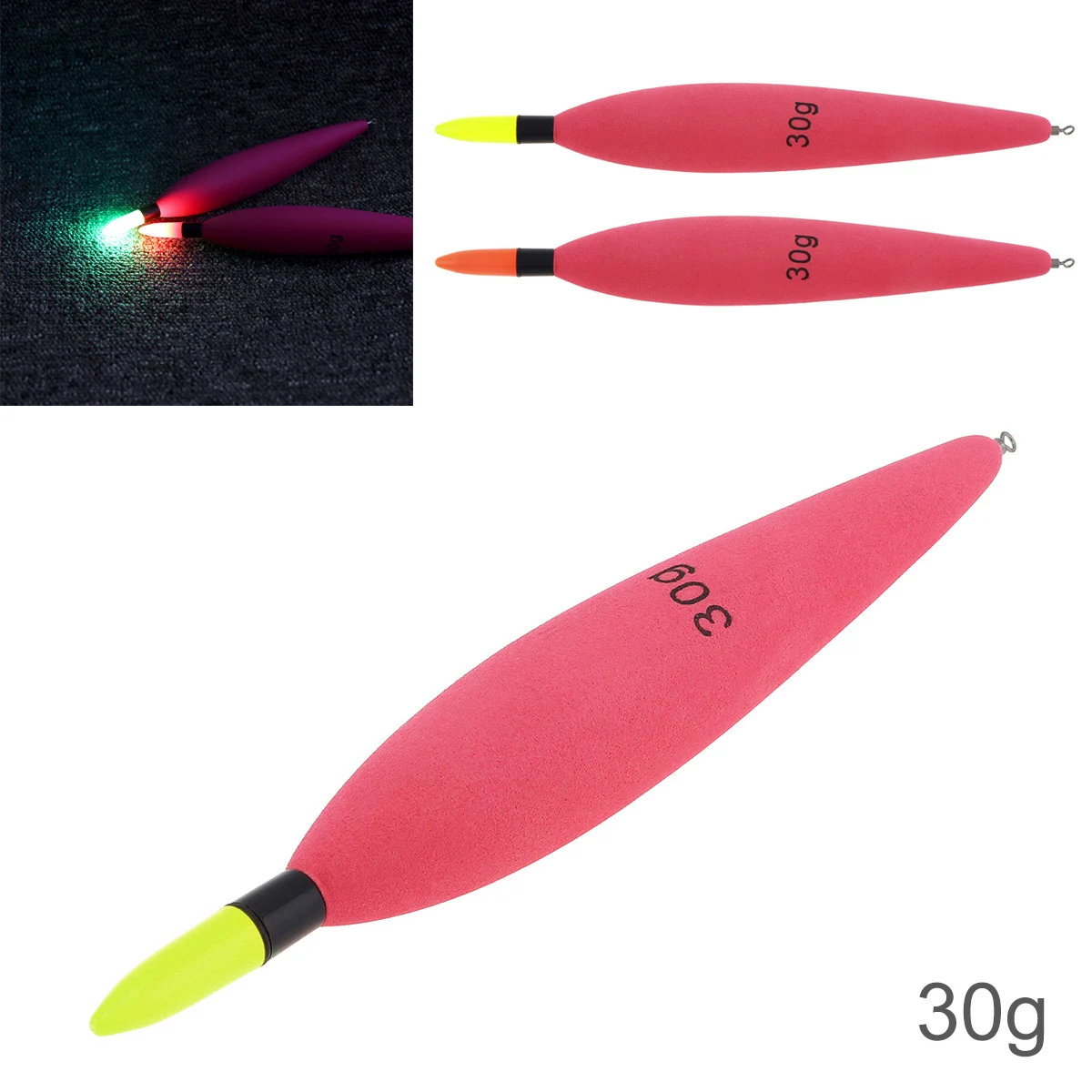 

1 Piece Luminous Buoyancy 30g Light Night Electronic Floating Long Rock Fishing Float EVA Foam Bobber