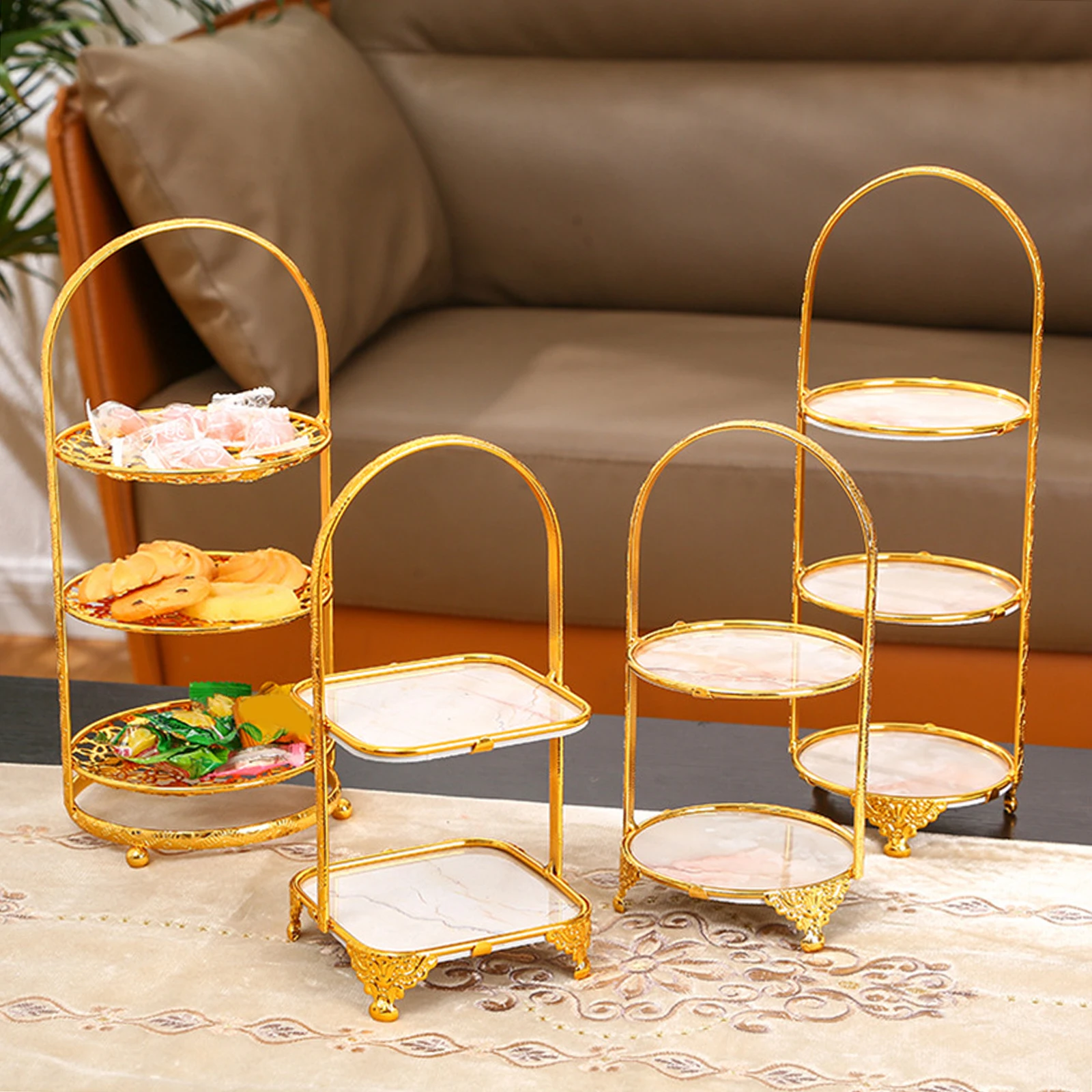 Luxury Cake Stand Decoration Serving Tray Display Plate Display Tower Cupcake Holder for Event Party Celebration Pastry Cupcake