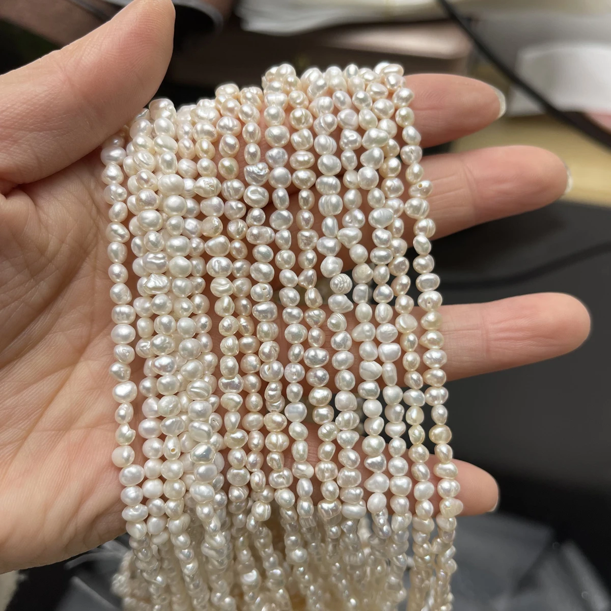 3-4mm Irregular Shape 100% Natural Freshwater Pearl Semi-Finished Beads for DIY Jewelry Making Necklaces Bracelets & Accessories
