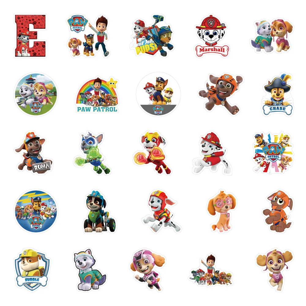 10/30/50PCS Anime Dog PAW Patrol Stickers Kawaii Girls Kids Decals Toys DIY Phone Guitar Laptop Car Cute Cartoon Sticker Packs