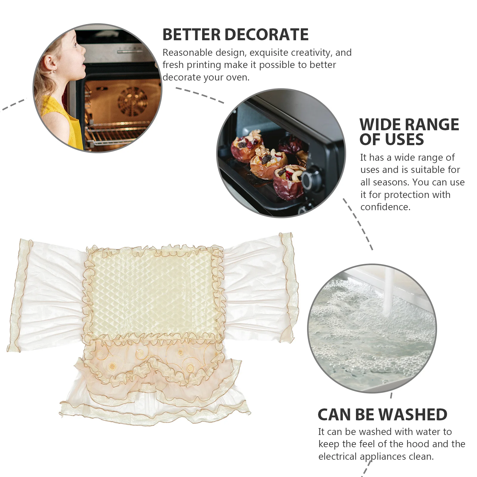 

1Pcs Microwave Dust-Proof Cover Polyester Oven Protector Kitchen Appliance Cover Oil Resistant Easy to Clean